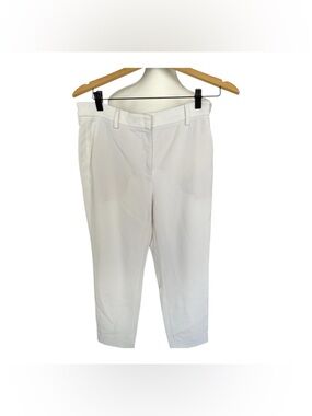 Akris White Wool Tailored Pants Cropped Straight Leg Size 30